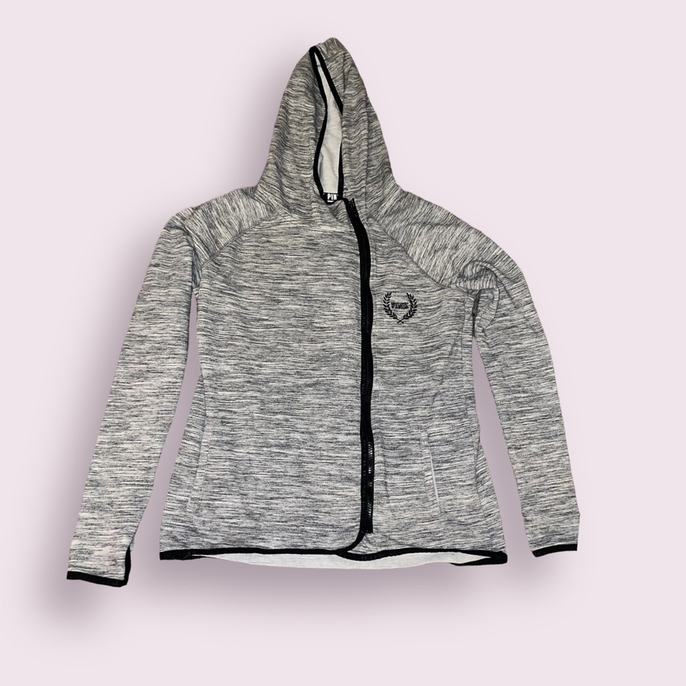 PINK Victoria’s Secret Gray Zip Up Hoodie Sweatshirt Size S